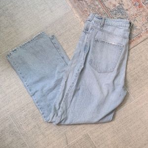Light Wash Wide Leg Denim